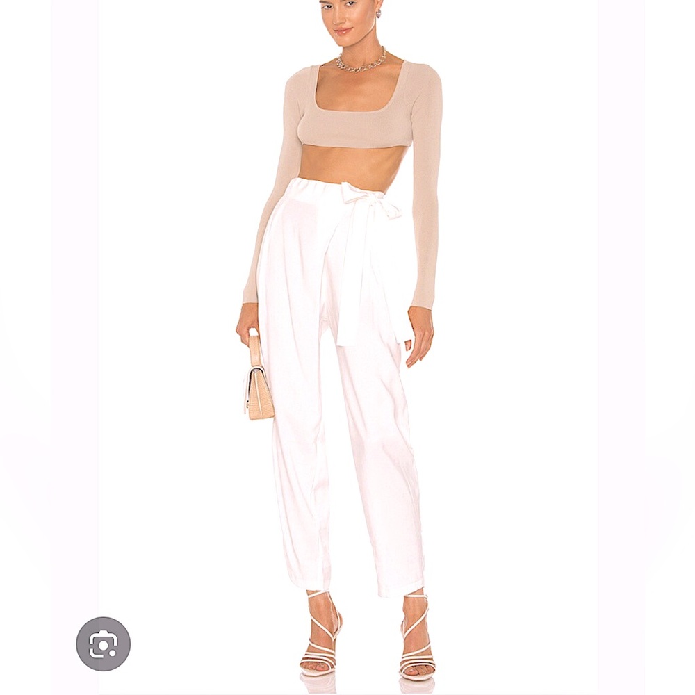 NEW Nonchalant Label Piper Pleated Revolve  White High-Waisted Pants
Size M